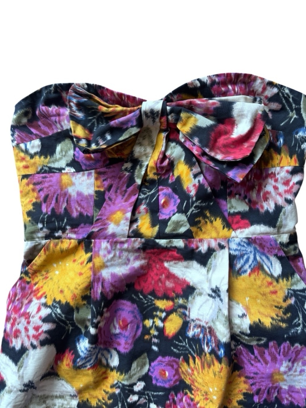 Moulinette Soeurs Strapless Floral Cocktail Dress Anthropologie Size 4